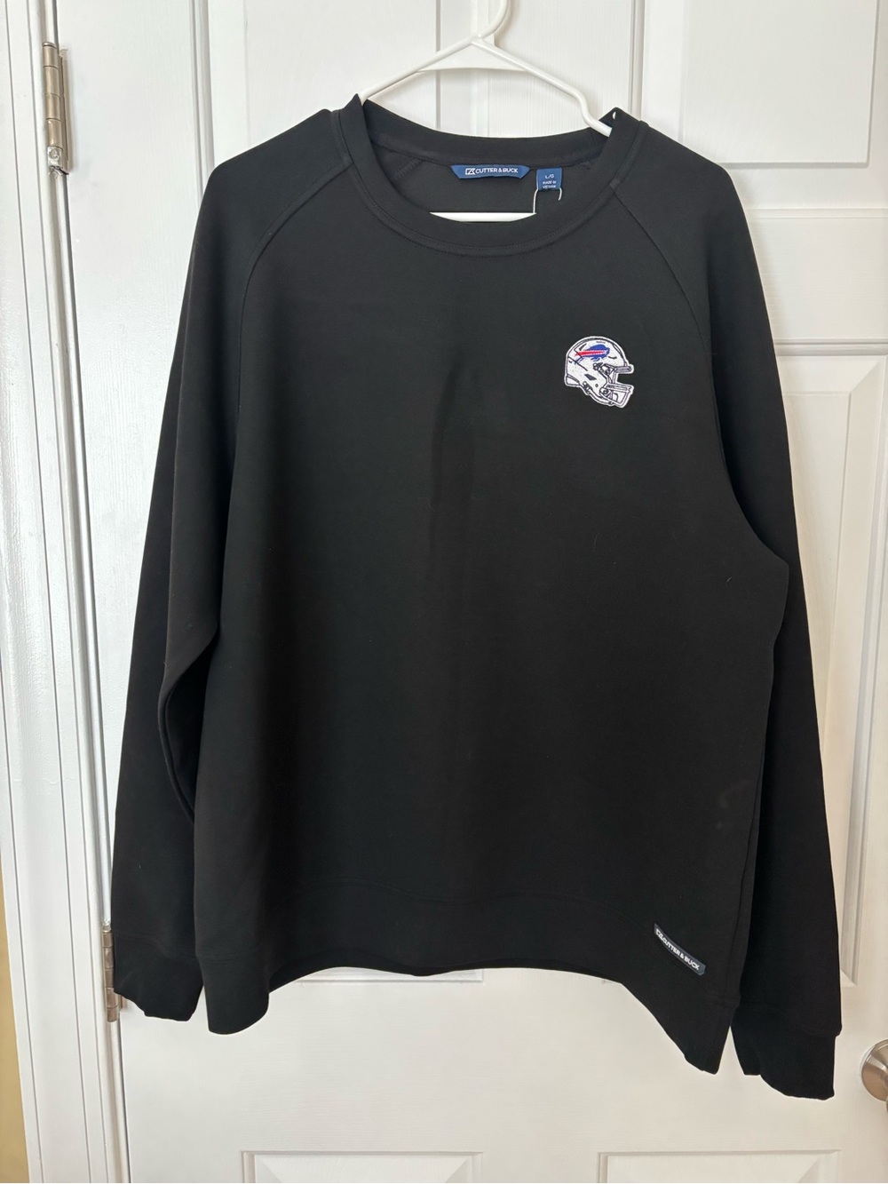 Cutter & Buck Men’s Buffalo Bills Black Crewneck Sweatshirt Large NWT